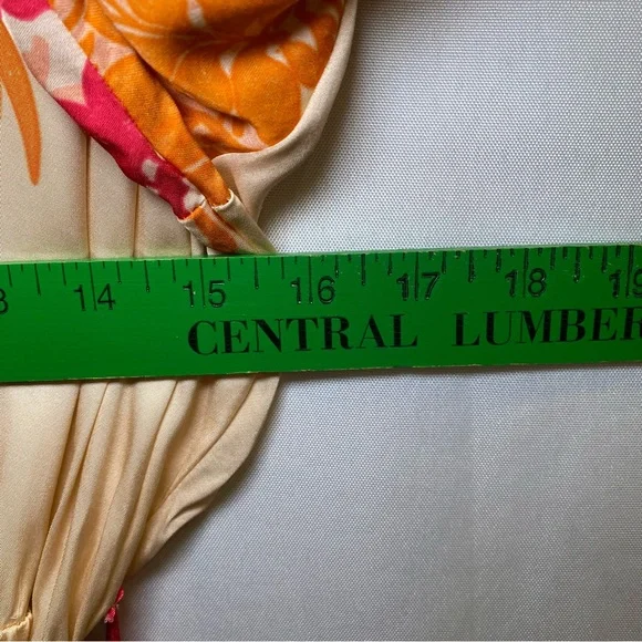 Pietronilla Italy Elegant Coral and Peach Maxi Dress w Sash sz L - Picture 12 of 14